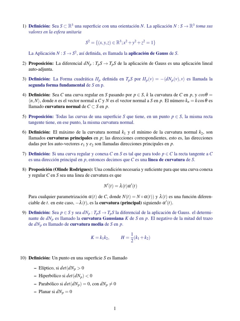 Curvatura Normal en Geometría Diferencial | PDF | Curva | Formas ...