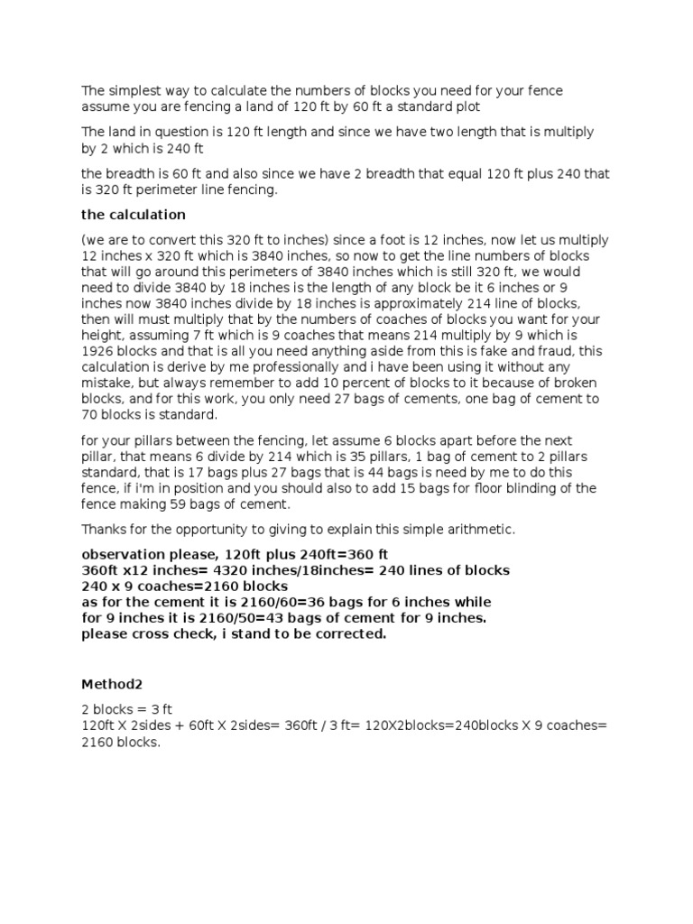 The Simplest Way To Calculate The Numbers of Blocks You Need For Your