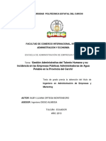 048 Gestión Administrativa Del Talento Humano y Su Incidencia en Las Empresas Públicas Administradoras de Agua Potable en La Provincia Del Carchi - Ortega, Nuby Liliana