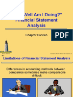 "How Well Am I Doing?" Financial Statement Analysis: Chapter Sixteen