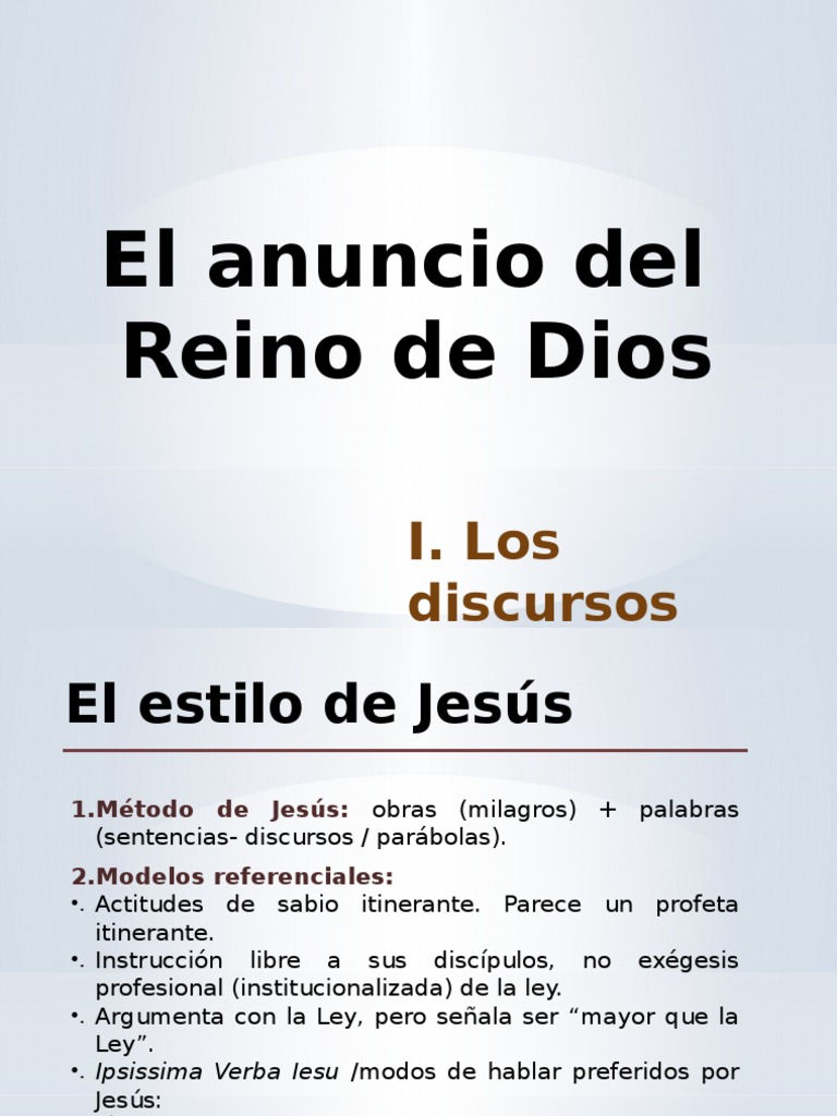 El Anuncio del Reino de Dios | PDF | Milagro | Reinado y reino de dios