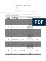 Quickfire - Shot List