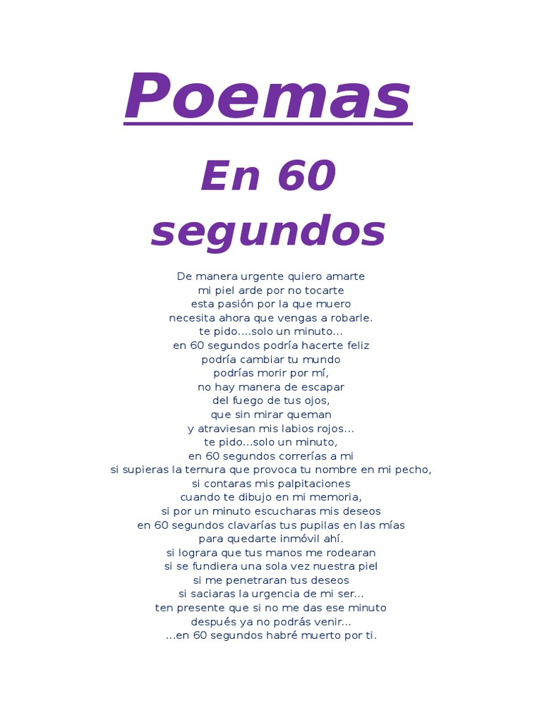 Poemas Clásicos de Amor en 1 Minuto | PDF