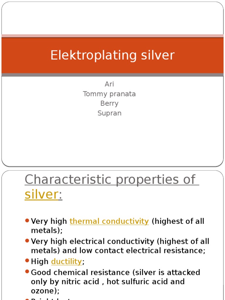 Silver Electroplating Process Overview | PDF | Silver | Physical Sciences