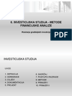 Investicijska Studija-Metode Financijske Analize