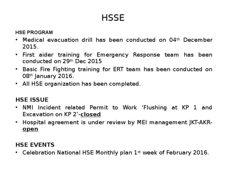HSE Program Overview and Updates | PDF