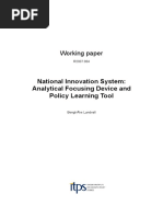 (Innovation) (Lundvall) National Innovation System