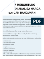 Cara Menghitung Koefisien Analisa Harga Satuan Bangunan