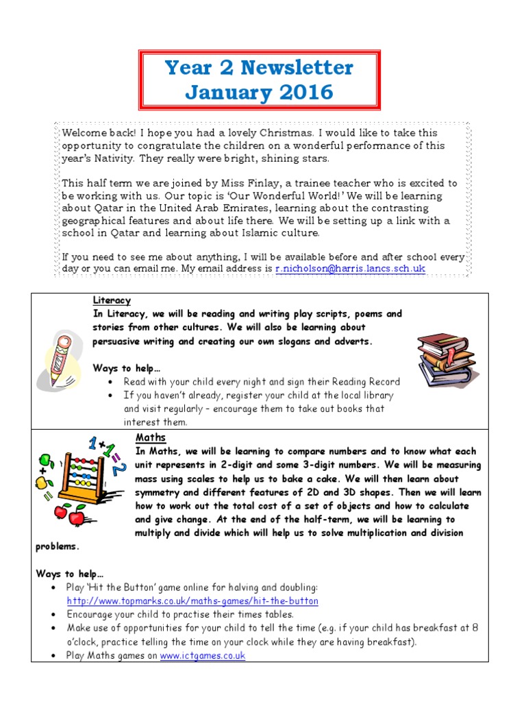 Year 2 Newsletter: Our Wonderful World | PDF | Geography | Further ...