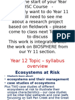 Ecosystems at Risk HSC Course Overview