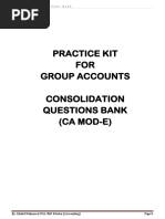 Consolidation Accounts Questions