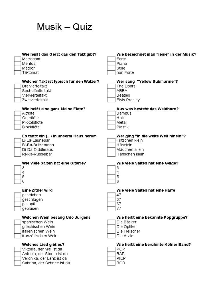 Musik Quiz PDF