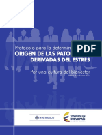 Protocolo para Ladeterminacion Del Origen de Las Patologas Derivadas Del Estrs. 3ed. Ministerio Del Trabajo.2014.