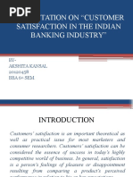 Presentation On "Customer Satisfaction in The Indian Banking Industry"