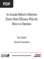 An Accurate Method to Determine Electric Motor Efficiency While the Motor is in Operation