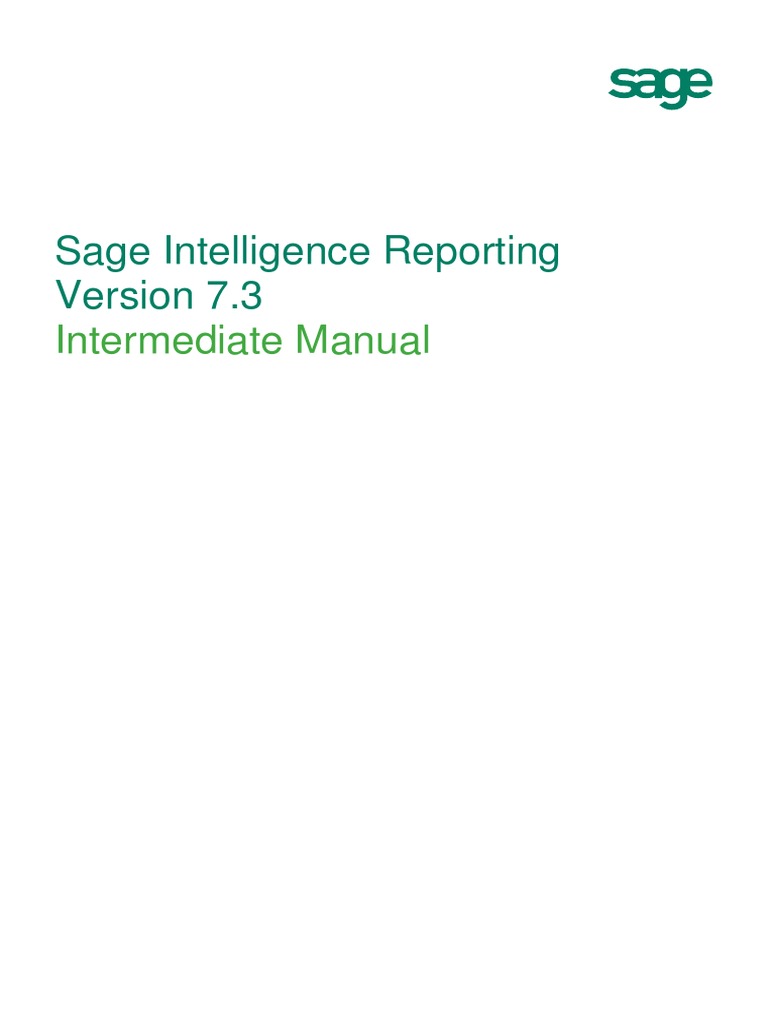 Sage Intelligence Reporting - Intermediate Training Manual | PDF ...