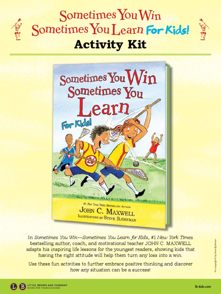 Sometimes You Win Sometimes You Learn For Kids Activity Kit