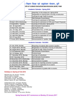 Academic Calendar-Spring & Fall 2016 For Students