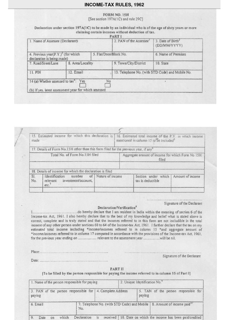 Form 15 H | PDF