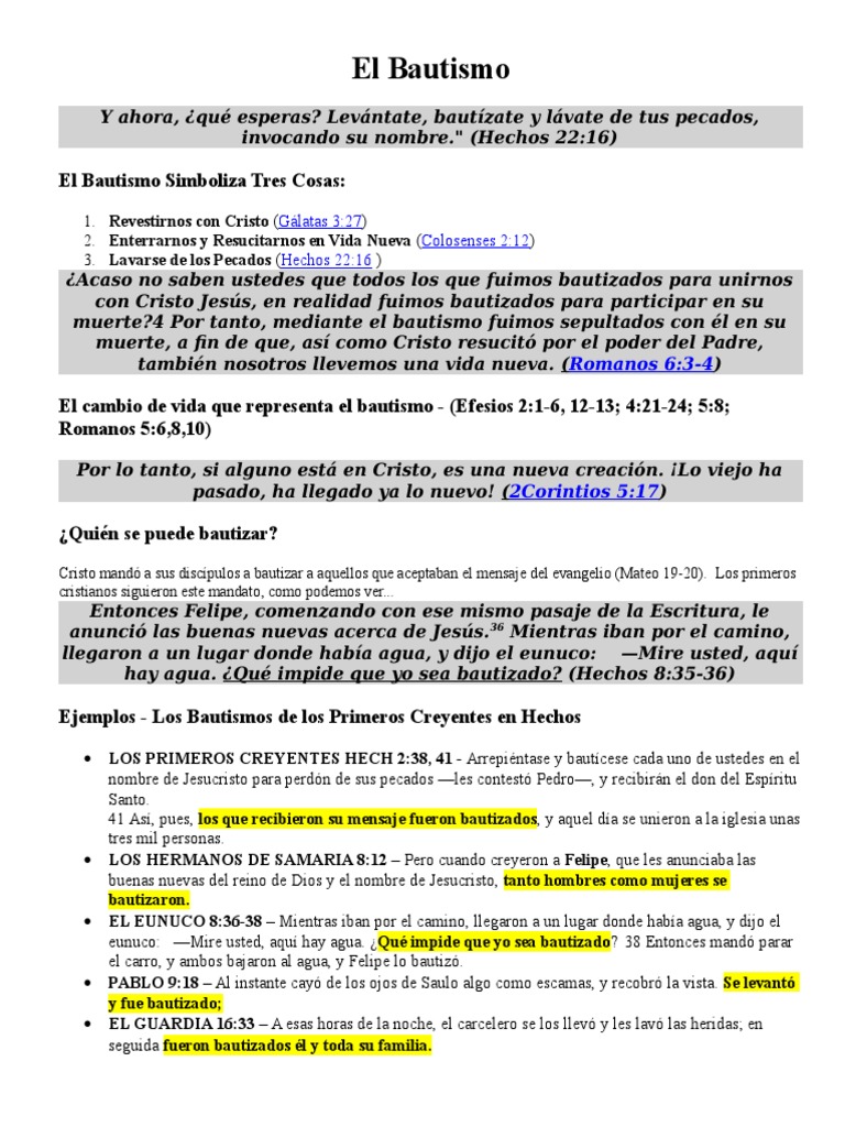 Significado y Proceso del Bautismo | PDF | Bautismo | Jesús