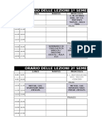 Orario Delle Lezioni 1º Semestre 2015-2016: Pranzo