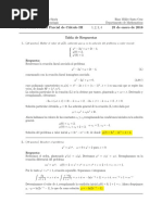 Corrección Primer Parcial de Cálculo III, 25 de enero de 2015.