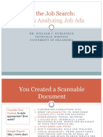 Beginning The Job Search:: Locating & Analyzing Job Ads
