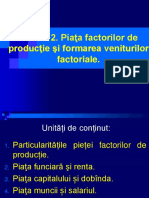 Tema 12. Piața Factorilor de Producție Și Formarea Veniturilor Factoriale.