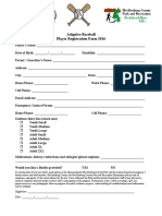Adaptive Baseball Registration Form 2016