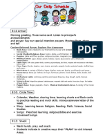 Preschool Daily Schedule