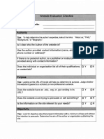 Website Evaluation Form