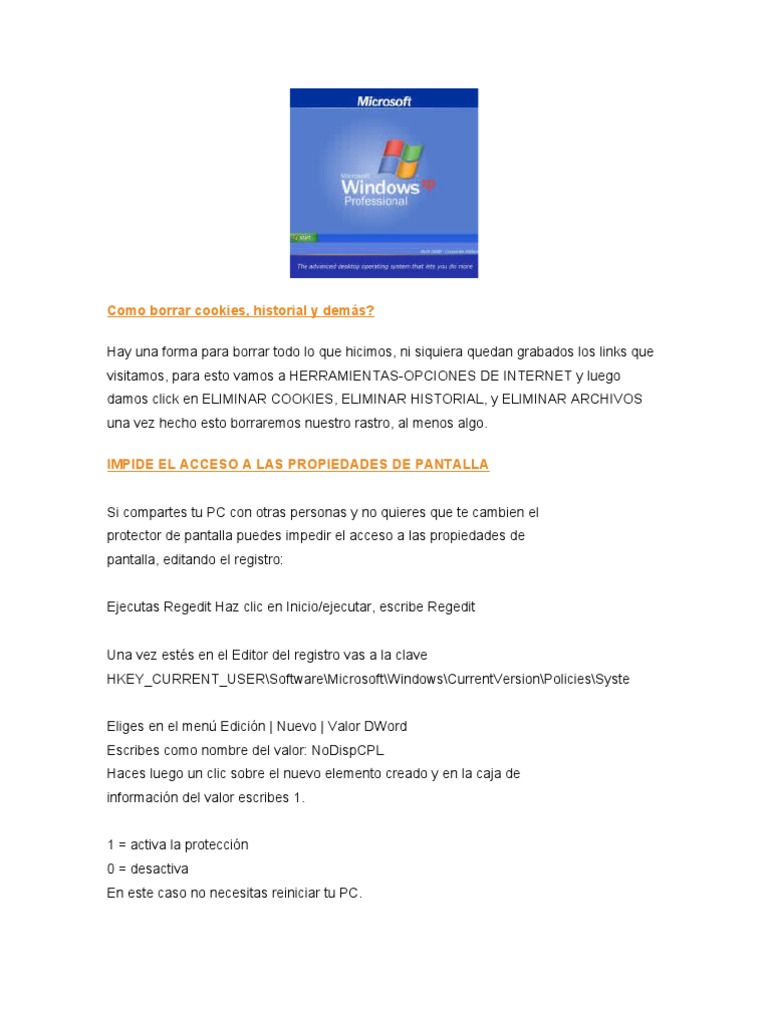 Trucos | PDF | Registro de Windows | Archivo de computadora