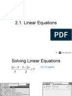 2.1. Linear Equations: Maths Dept (PB)