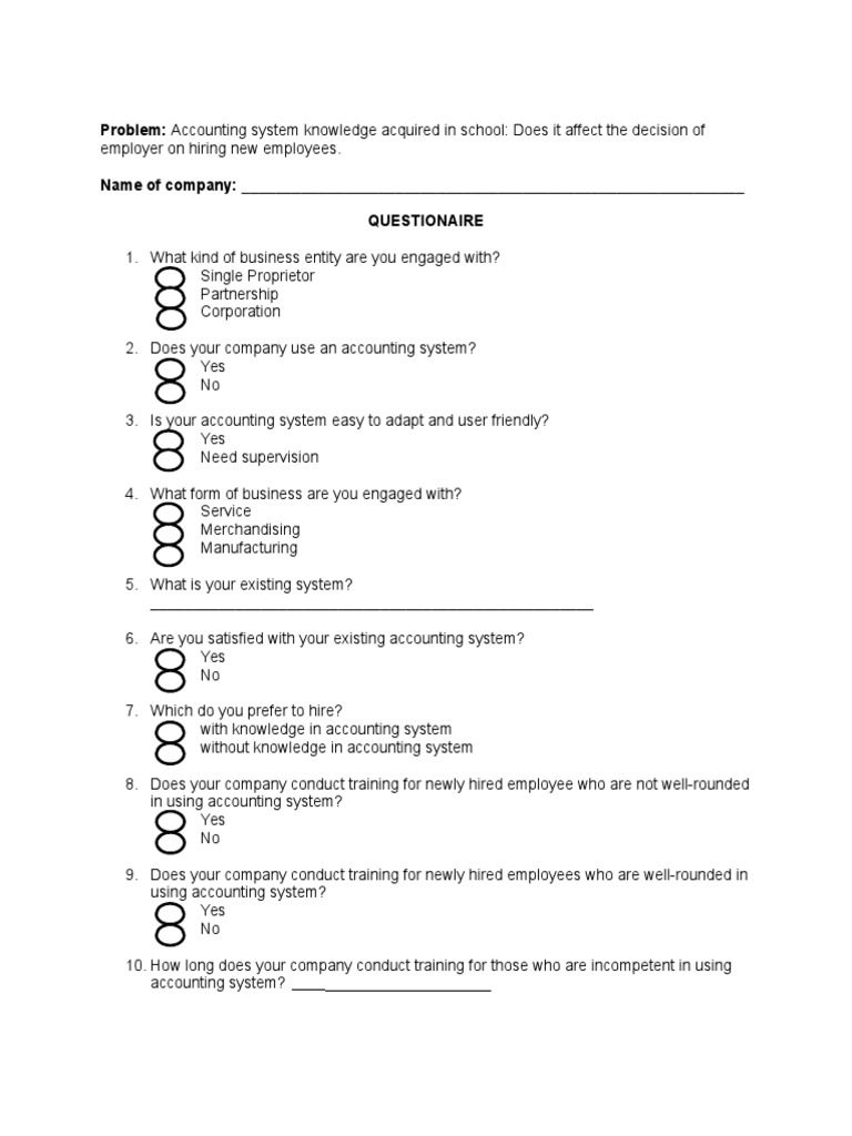 research paper questionnaire format