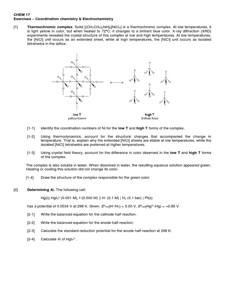 Chem 17 exercise Redox Nitrogen