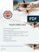 Statutory Checklist of PF