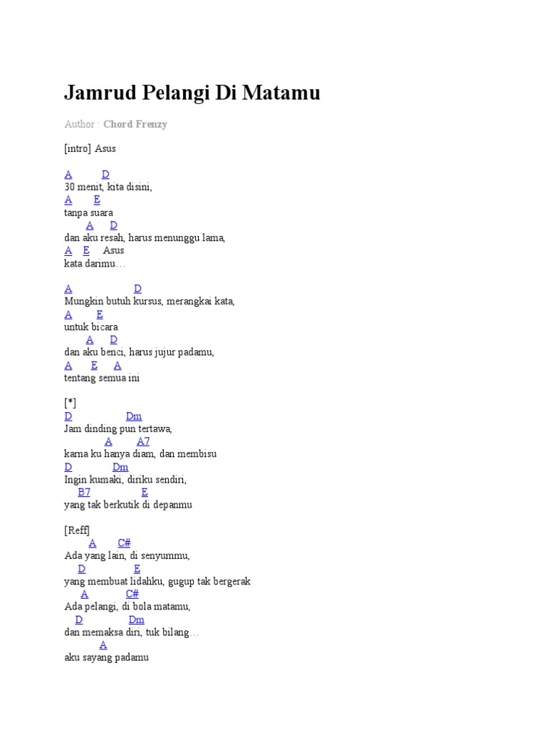 Chord Jam Dinding Tertawa Tebak Gambar
