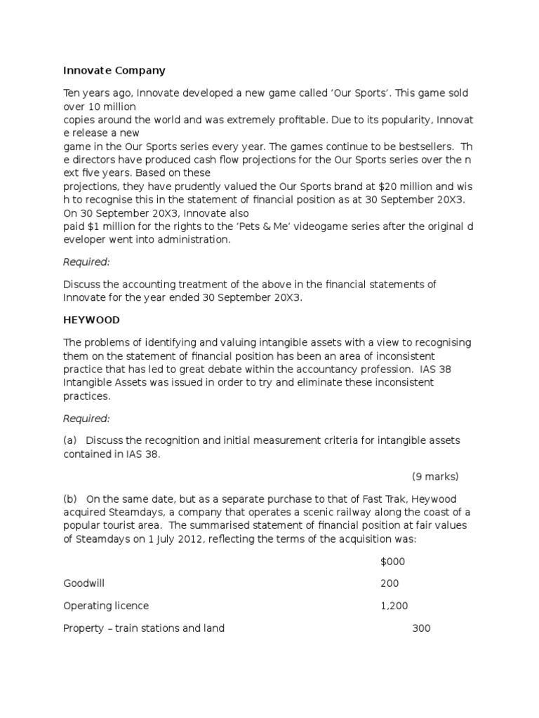 P2 Practice Questions | PDF | Intangible Asset | Goodwill (Accounting)