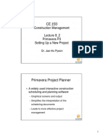 Construction Management Lecture 8 - 2 Primavera P3 Setting Up A New Project