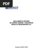 Reglamento Interno Besalco Maquinarias Version 5 PDF | PDF ...