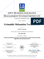 Grimaldis Mekaniska Verkstad AB ISO 14001-2004 Certificate 30 June 2017