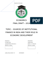 Economics - Sources of Institutional Finance in India