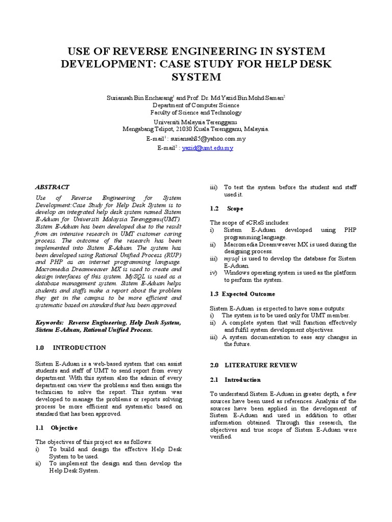 Help Desk System Development Case Study | PDF | Use Case | Digital ...