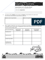 Adapting To Australia Student Sheets