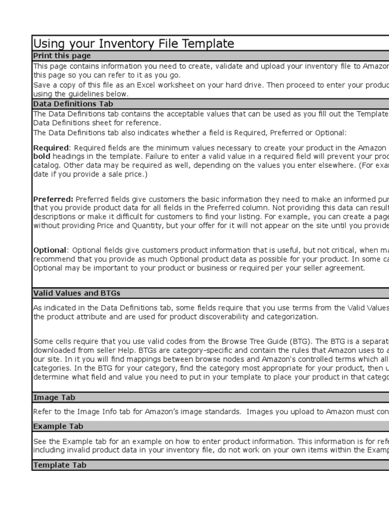 Amazon Inventory File Guidelines | PDF | Pearl | Gemstone
