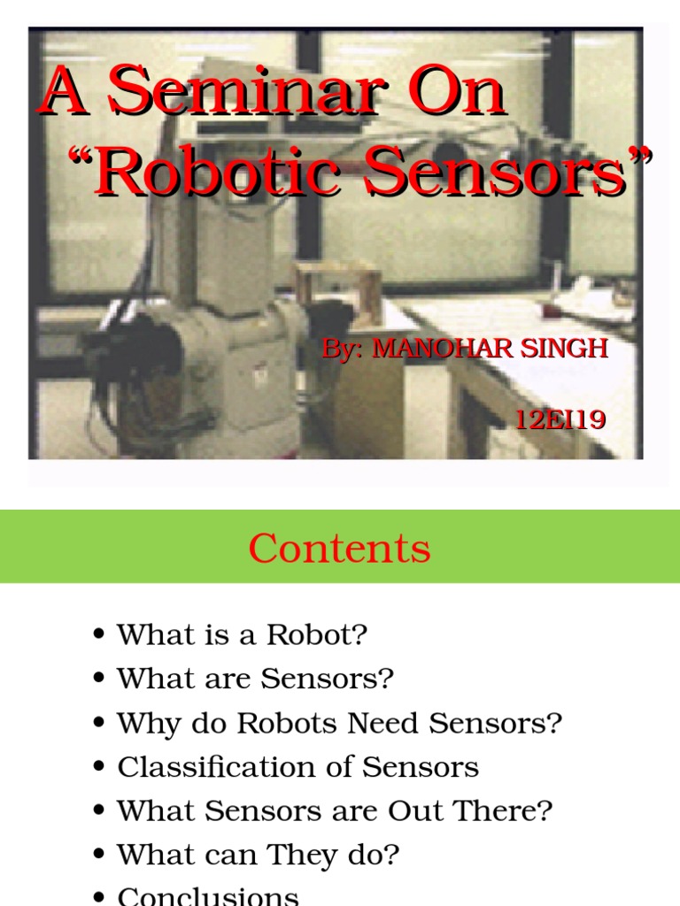 Robotic Sensors PPT Sensor Infrared