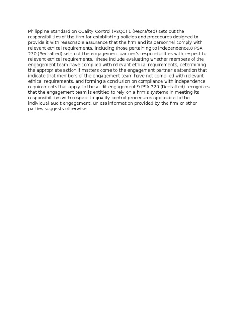 PSQC 1: Ethical Compliance Guidelines | PDF