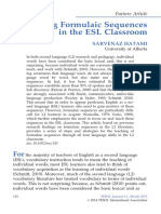 Teaching Formulaic Sequences in The ESL Classroom