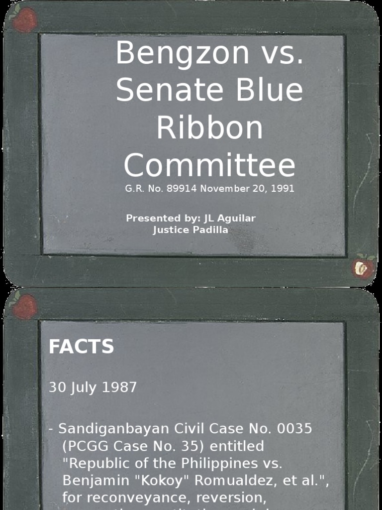 Bengzon Vs Senate Blue Ribbon Committee PDF United States Congress