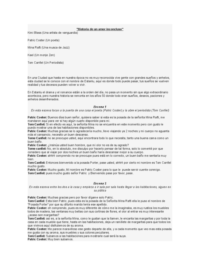 Historia de Un Amor Inconcluso | PDF | Belleza | Felicidad
